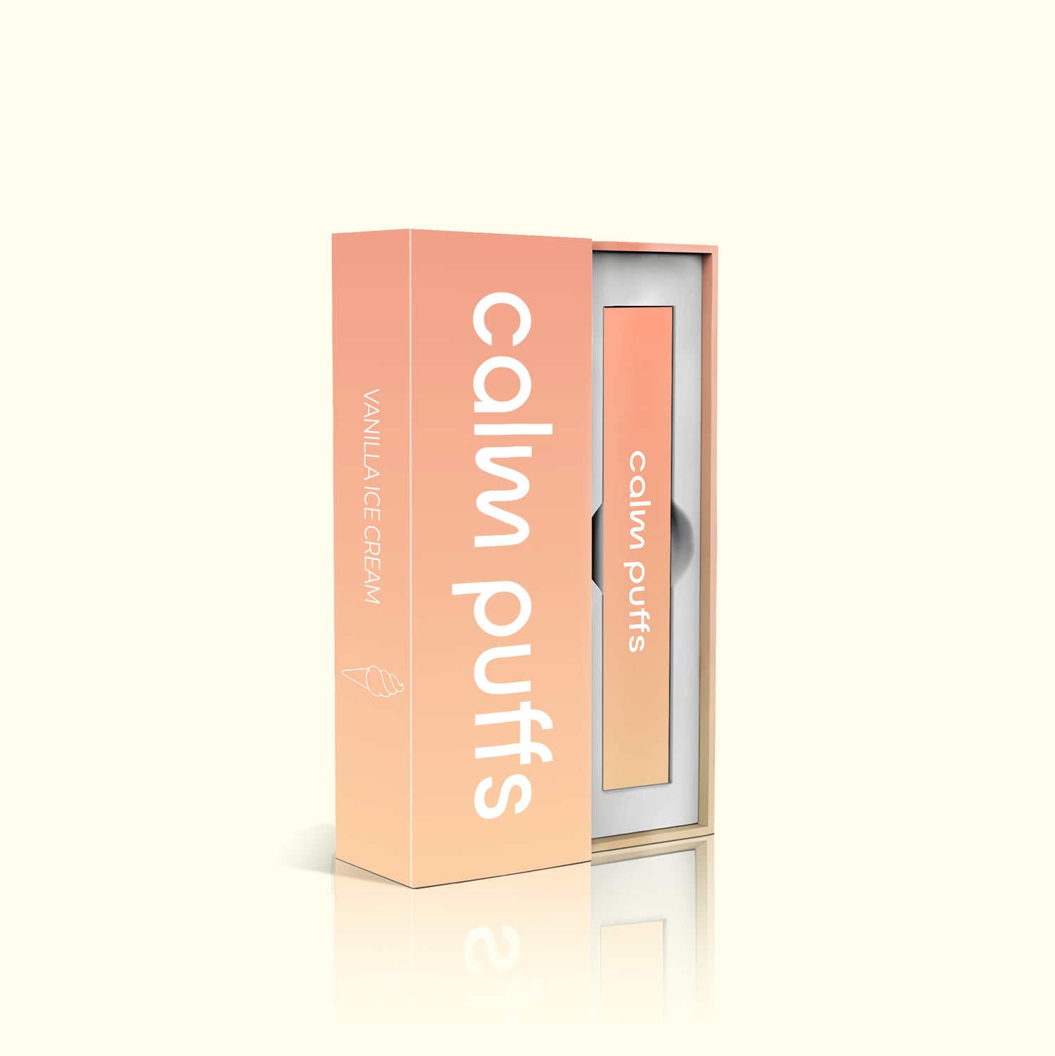 Calm Puffs Vanilla Personal Diffuser packaging on a white background