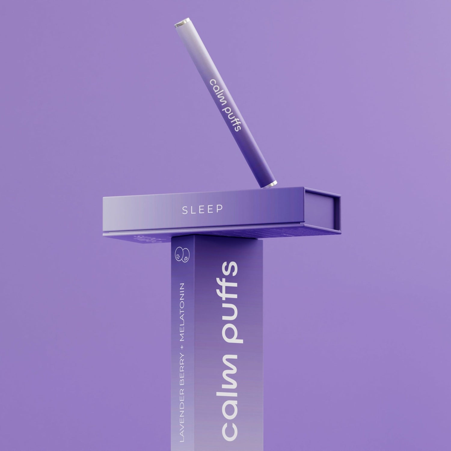 Calm Puffs lavender berry box aesthetic image