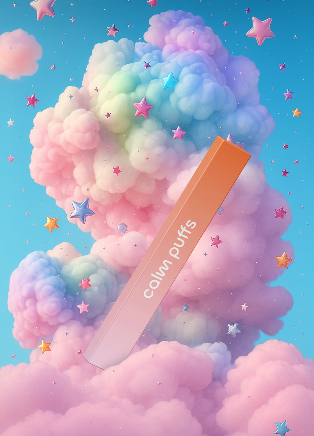 Relaxing cotton candy Night Diffuser showing in clouds and blue sky